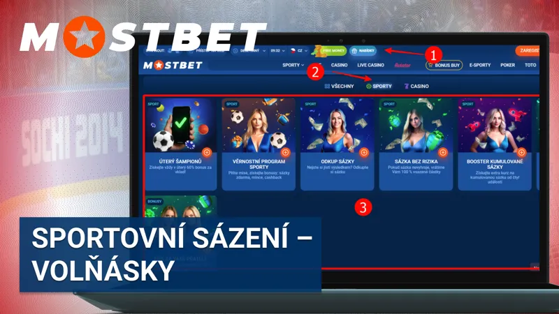 Volňásky na sportovní sázení Mostbet – bezplatné sázky pro české hráče