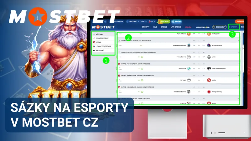 Sázky na esporty v Mostbet CZ s širokou nabídkou turnajů