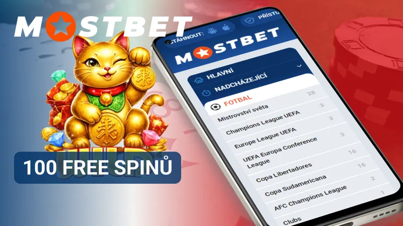 Majitel účtu aktivuje nabídku 100 free spinů prostřednictvím mobilní aplikace MostBet.