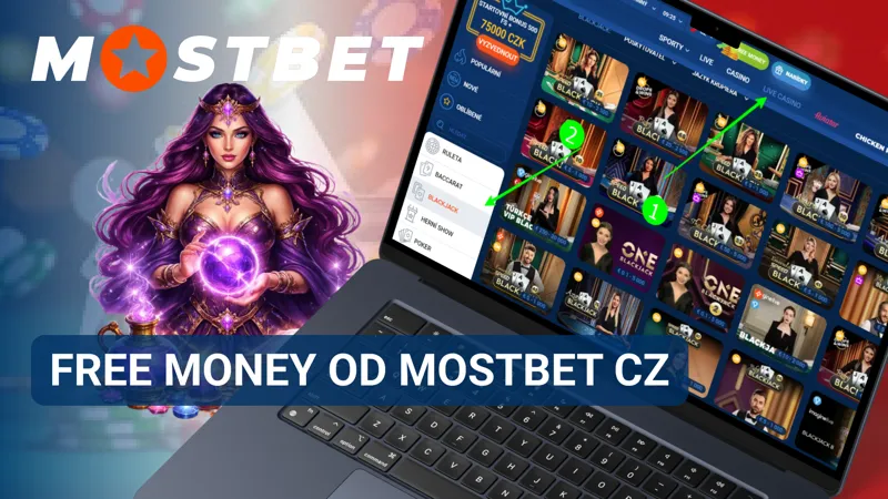 Přehled bonusových nabídek Free Money MostBet CZ zobrazený v uživatelském rozhraní kasina.