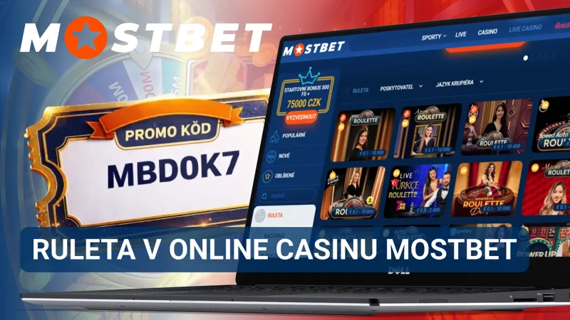 Ruleta v online kasinu Mostbet s klasickým herním stolem