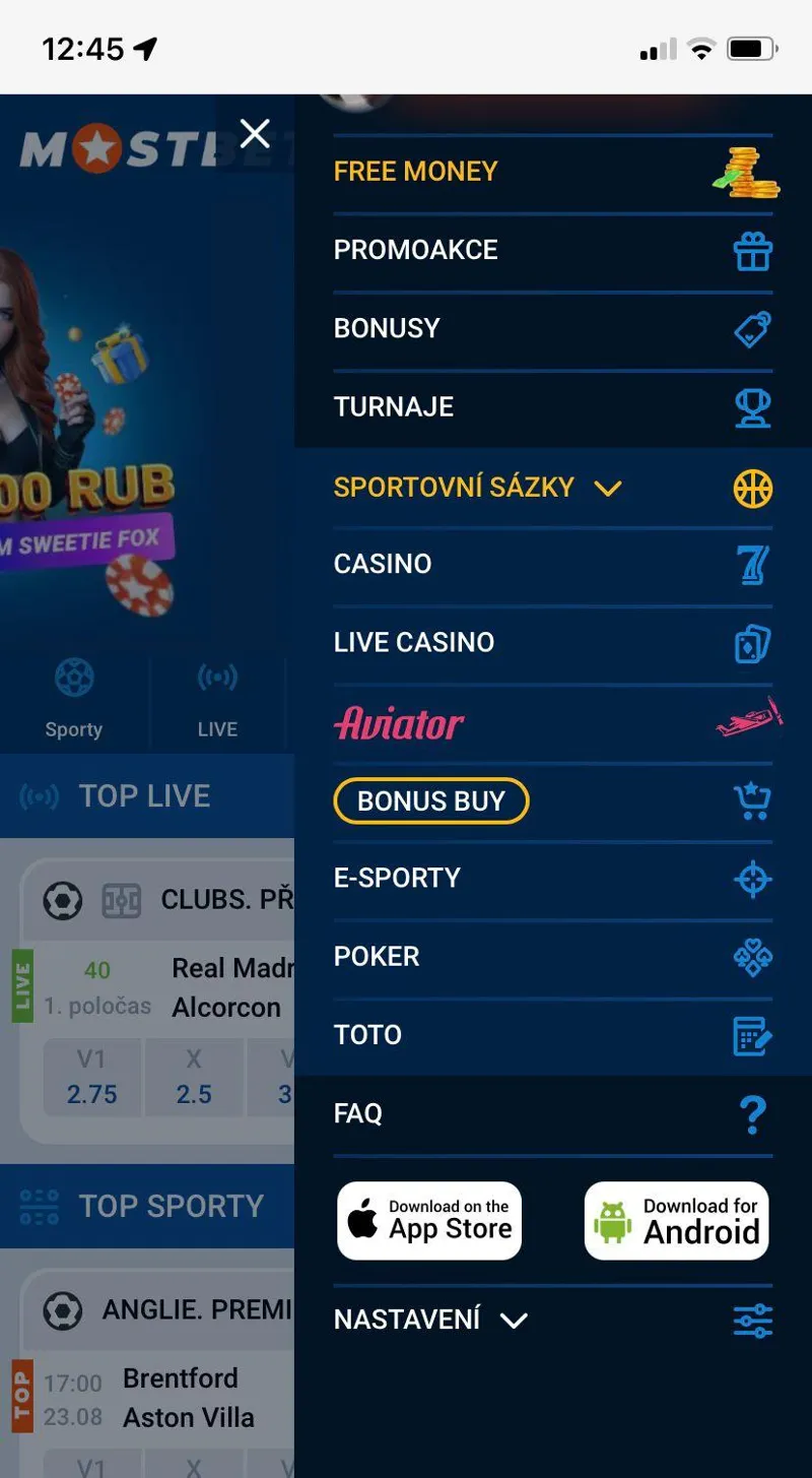 Stáhnout MostBet z mobilního webu