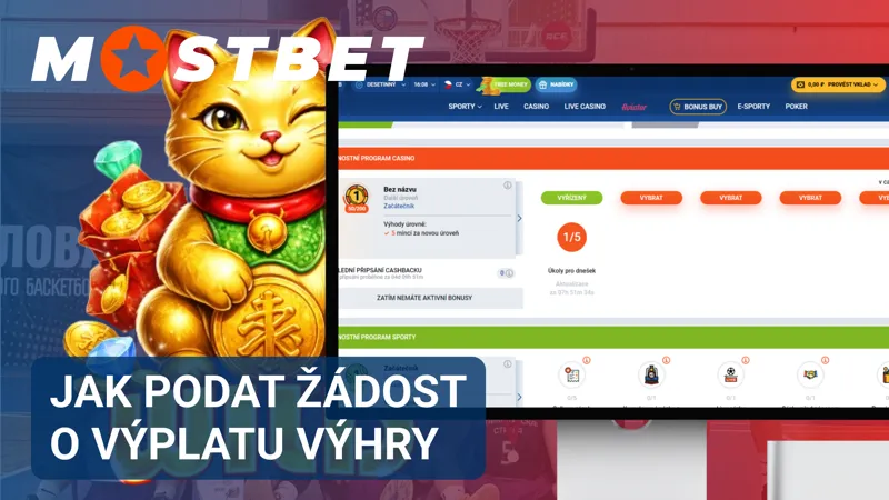 Podání žádosti o výplatu výhry v Mostbet přes uživatelský účet